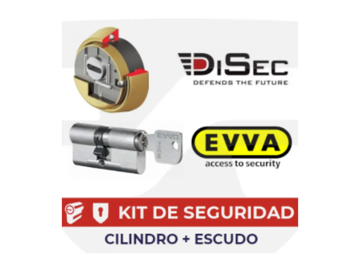 Kit de seguridad con cilindro de alta seguridad y escudo protector